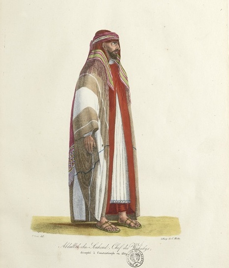Charles Motte, « Abdallah-ebn-Souhoud, Chef des Wahabys ; décapité à Constantinople en 1819 », in Félix Mengin, {Histoire de l'Égypte sous le gouvernement de Mohammed-Aly,} Paris, Arthus Bertrand, 1823.
