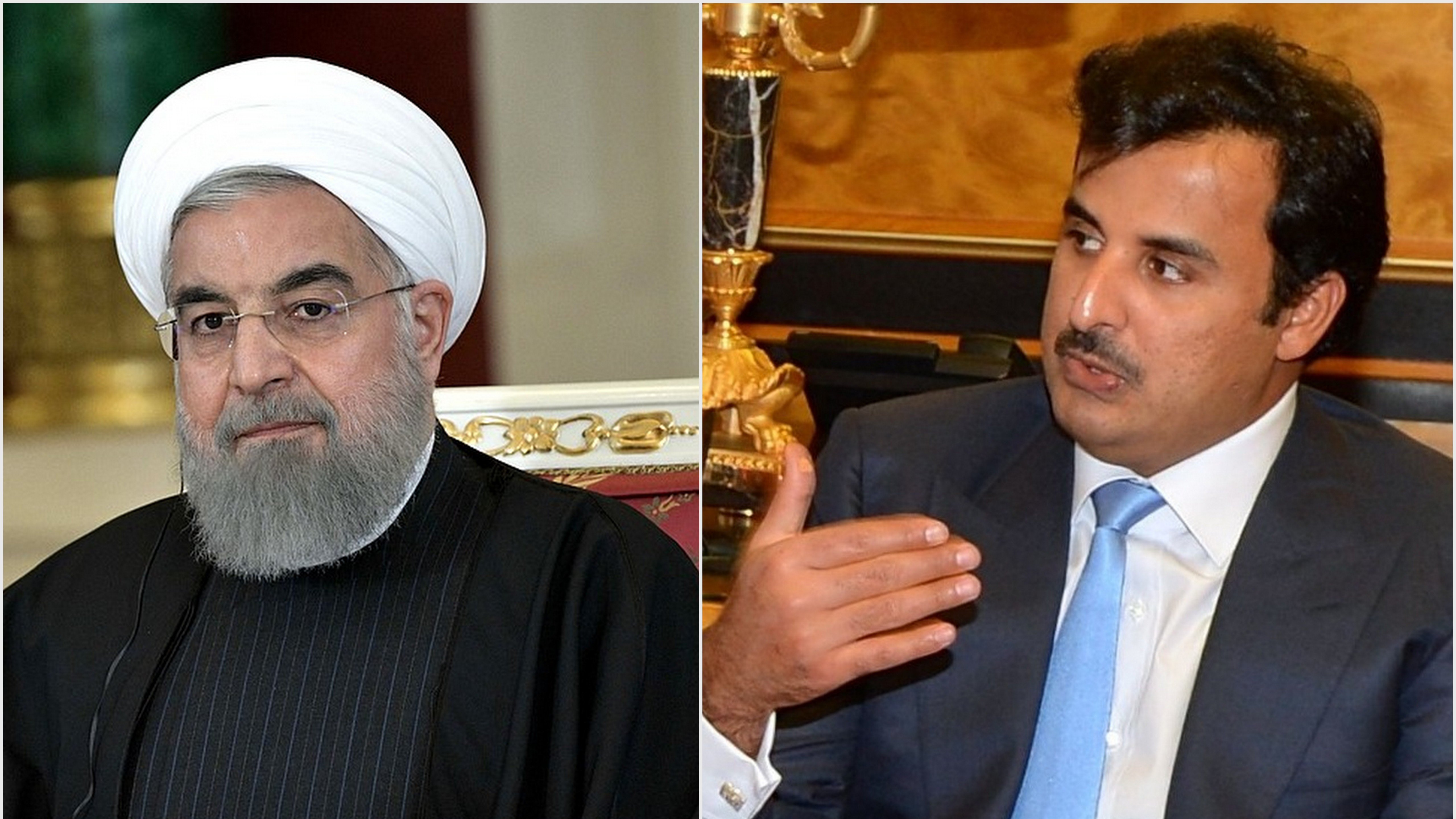 در این تصویر، دو نفر در دو قسمت جداگانه قرار دارند. در سمت چپ، فردی با ریش و لباس رسمی مشکی و عمامه سفید دیده میشود. او به نظر میرسد که در حال گفتگو یا فکر کردن است. در سمت راست، فرد دیگری با موهای تیره و لباس روشن و کراوات آبی حضور دارد. او همچنین در حال صحبت کردن یا بیان نظرات خود به نظر میرسد. زمینه تصویر به صورت مجلل و با جزئیات دکوراتیو طراحی شده است.