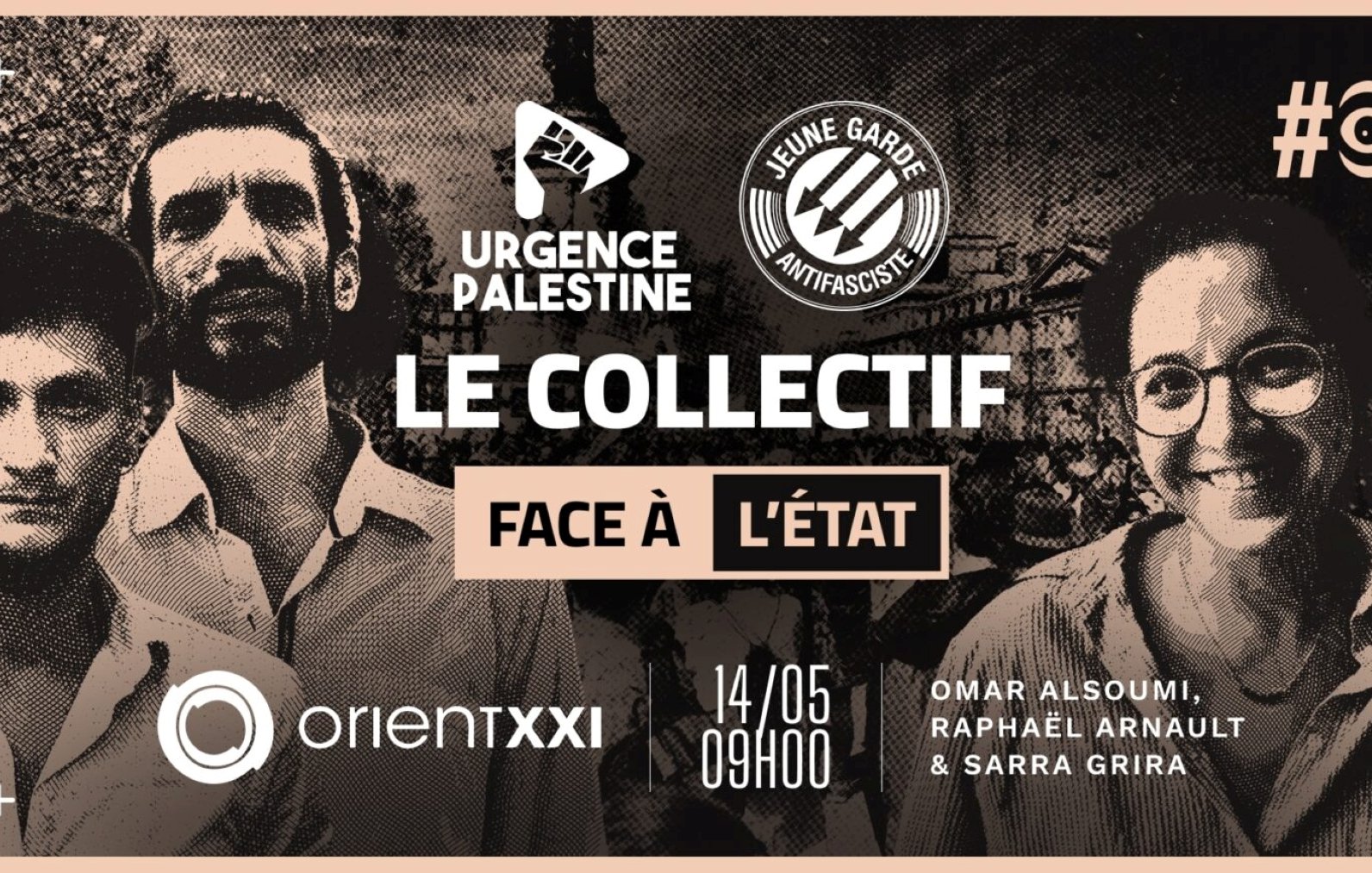 Des personnes engagées, appel à l'action pour la Palestine et la justice sociale.