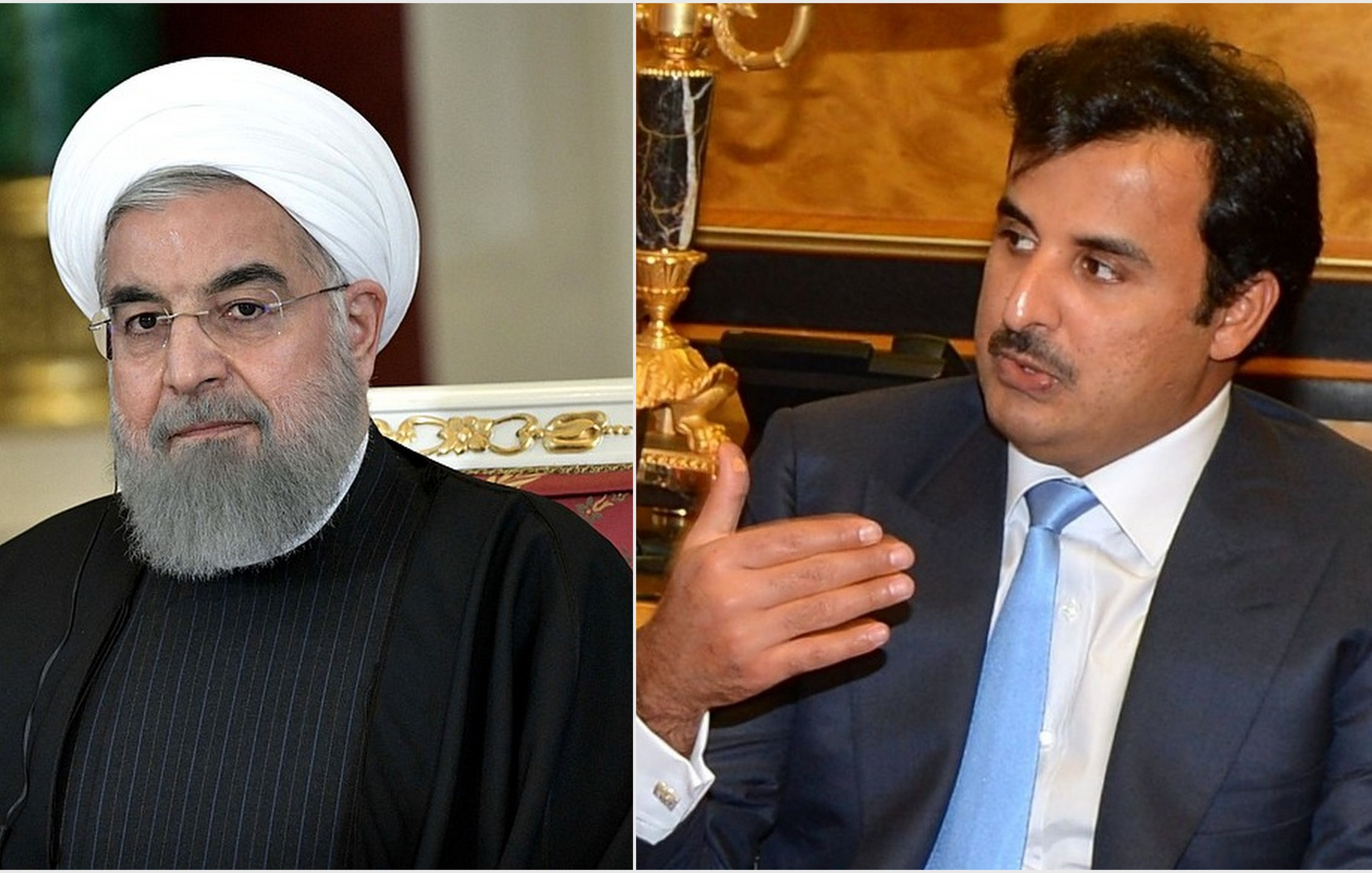 در این تصویر، دو نفر در دو قسمت جداگانه قرار دارند. در سمت چپ، فردی با ریش و لباس رسمی مشکی و عمامه سفید دیده می‌شود. او به نظر می‌رسد که در حال گفتگو یا فکر کردن است. در سمت راست، فرد دیگری با موهای تیره و لباس روشن و کراوات آبی حضور دارد. او همچنین در حال صحبت کردن یا بیان نظرات خود به نظر می‌رسد. زمینه تصویر به صورت مجلل و با جزئیات دکوراتیو طراحی شده است.