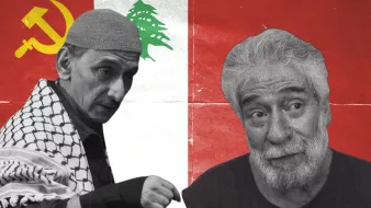 الصورة تحمل رموزًا سياسية ومعاني تاريخية، مع وجود شخصين في التركيز.