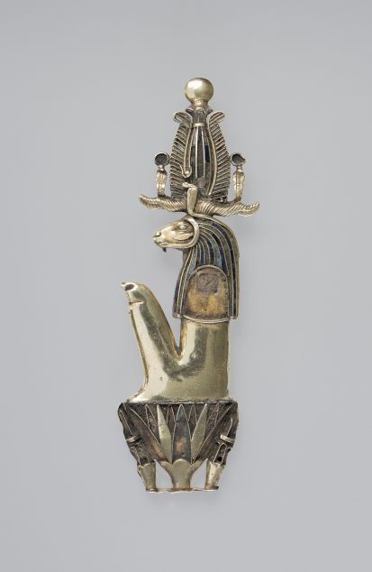 Amon sur le lotus, portant les deux {uraeus}