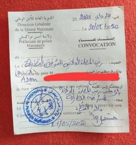 Convocation d'Adam Muhammed