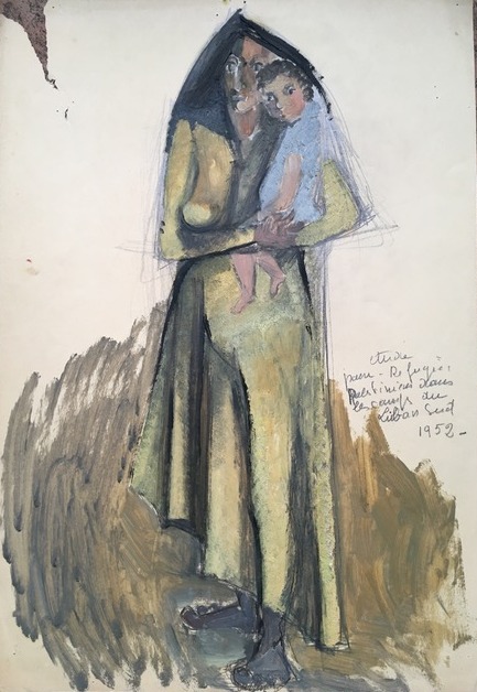 {Étude pour les réfugiés palestiniens dans les camps au Liban Sud,} 1952