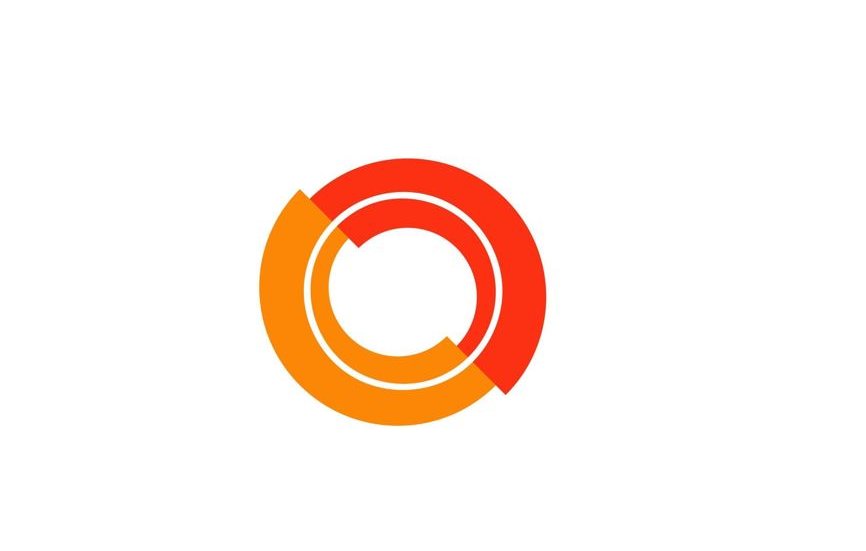 L'image représente un logo abstrait constitué de plusieurs cercles concentriques. Les couleurs dominantes sont le rouge et l'orange, créant un effet dynamique et chaleureux. Le design est simple et épuré, avec des formes géométriques qui se chevauchent légèrement, suggérant un mouvement ou une dynamique.