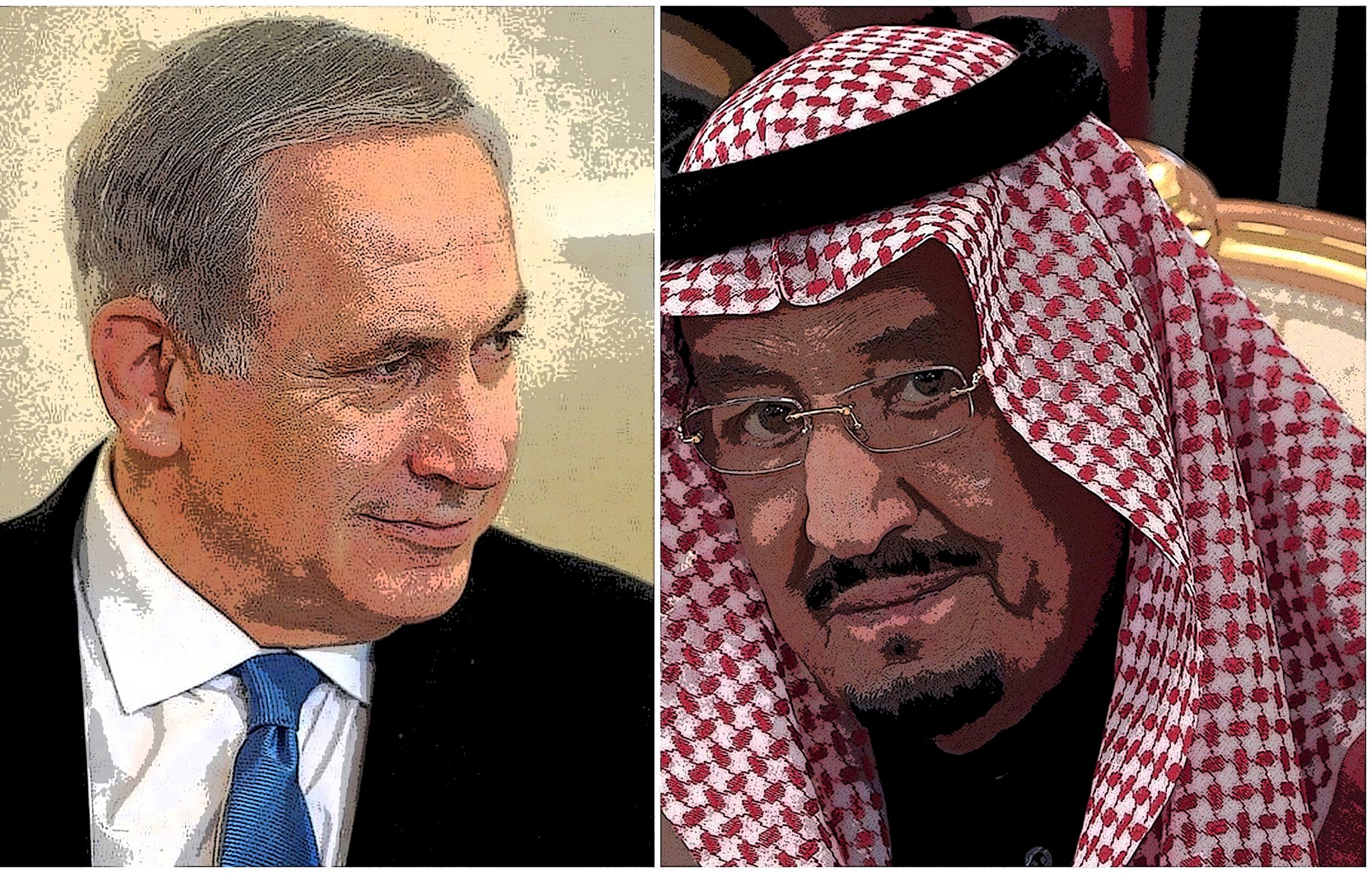 تظهر الصورة شخصين على الجانبين. على اليسار، يظهر شخص يرتدي بدلة رسمية ويبدو أنه يتمتع بتعبير وجه ودّي. على اليمين، يظهر شخص يرتدي لباساً تقليدياً سعوديّاً مع غطاء رأس (شماغ). كلا الشخصين يجلسان في مكان يبدو رسمياً. تبرز مناقشات أو تفاعلات محتملة، لكن لا يمكن تحديد السياق أو التفاصيل أكثر من ذلك.