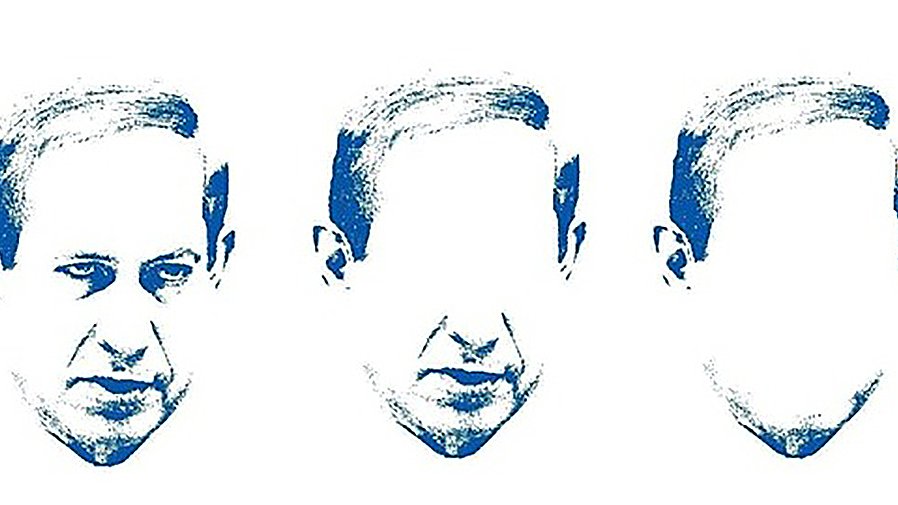 L'image représente trois visages stylisés, affichés en séquence. Les visages ont des traits similaires, mais le visage du milieu est flou ou dépourvu de caractéristiques distinctes, ce qui crée une impression d'absence ou d'effacement. Les couleurs utilisées semblent être des nuances de bleu, donnant une ambiance artistique et minimaliste à l'ensemble. Cette composition pourrait évoquer des thèmes tels que l'identité ou la transformation.