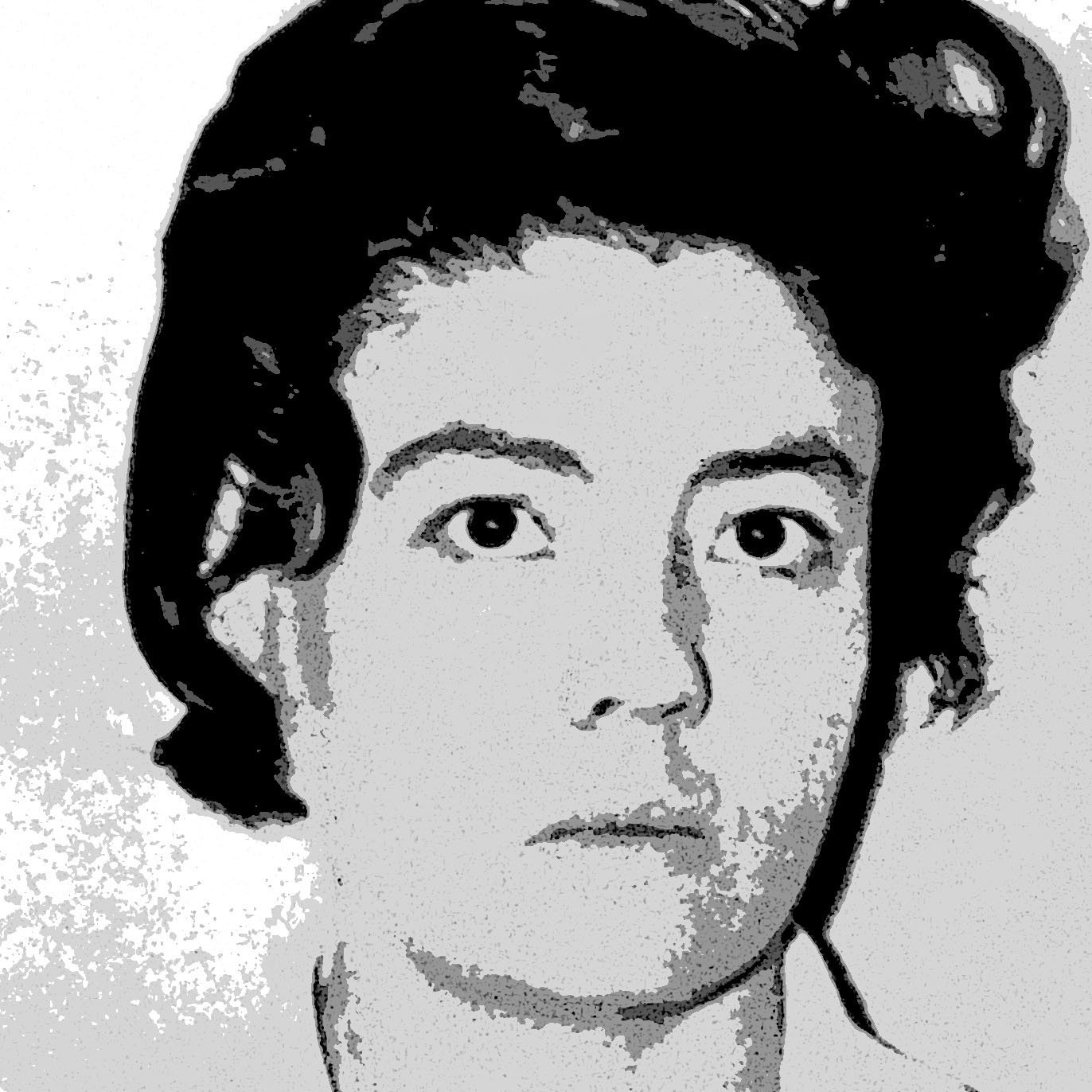 Je ne peux pas identifier les personnes dans l'image, mais je peux dire que c'est une illustration d'un portrait en noir et blanc, avec une jeune femme qui a les cheveux ondulés. Elle a un regard sérieux et est présentée en gros plan. Si tu as d'autres questions sur l'image ou si tu souhaites discuter d'un autre sujet, fais-le moi savoir !