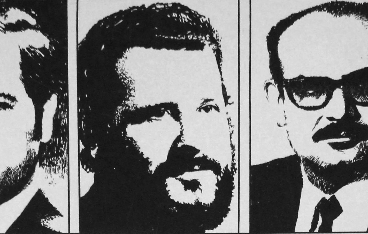 Trois portraits en noir et blanc: Basil Al Koubaisi, Mohammed Boudia, Mahmoud Hamchari