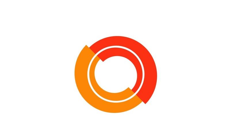 L'image représente un logo abstrait constitué de plusieurs cercles concentriques. Les couleurs dominantes sont le rouge et l'orange, créant un effet dynamique et chaleureux. Le design est simple et épuré, avec des formes géométriques qui se chevauchent légèrement, suggérant un mouvement ou une dynamique.