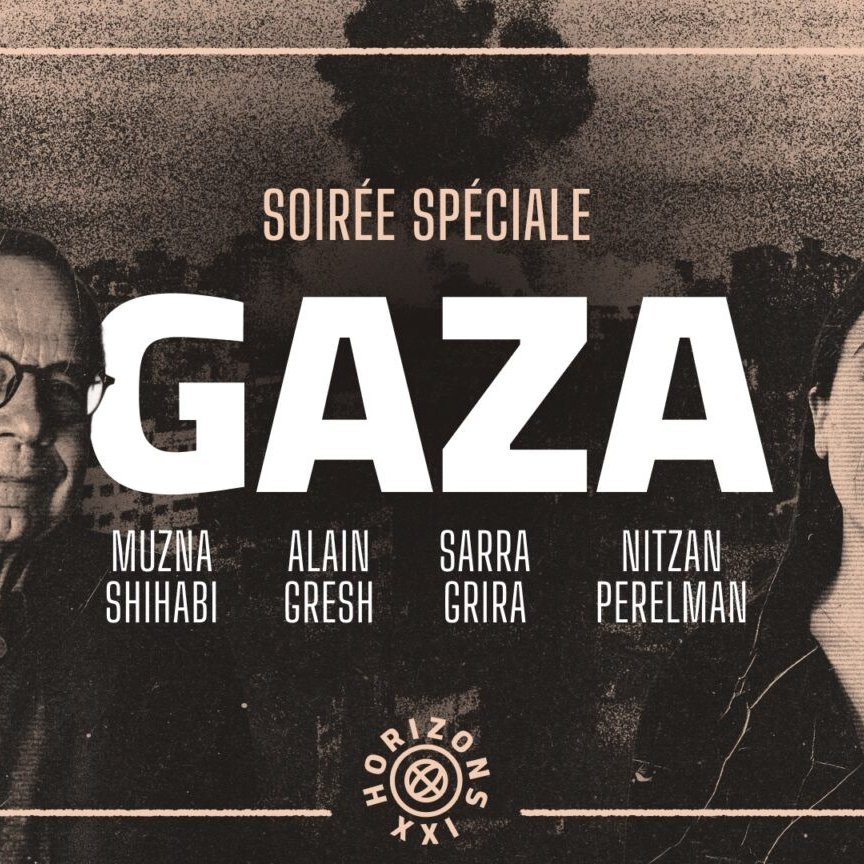 Soirée spéciale "Gaza" avec des intervenants, ambiance artistique et engagement social.