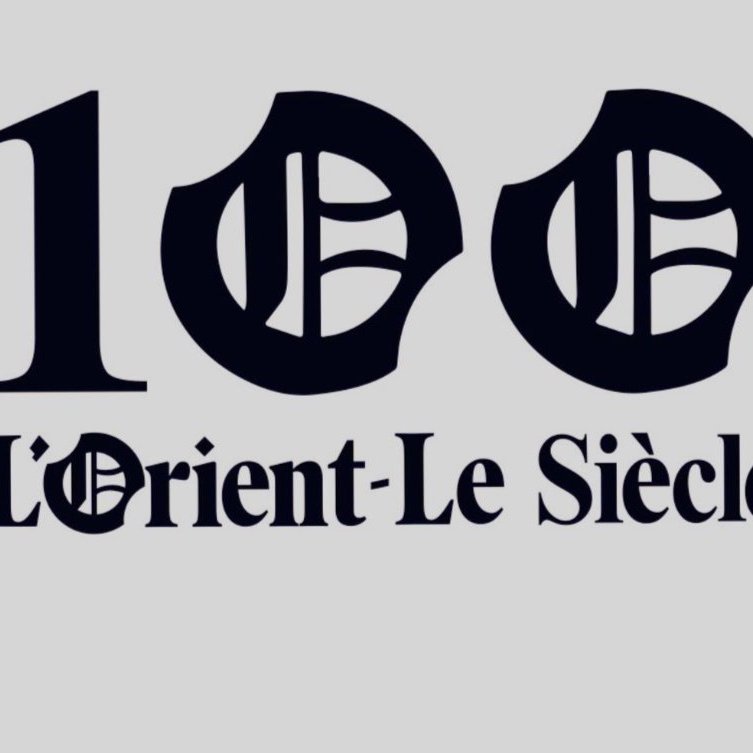 L'image présente une composition graphique avec le chiffre "100" en grand, accompagné d'un texte en dessous qui dit "L'Orient-Le Siècle". Le style des chiffres et des lettres est élégant et moderne, avec un fond sobre. L'ensemble donne une impression de sophistication et d'importance.