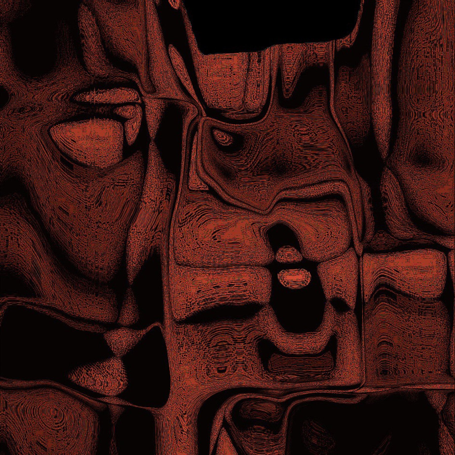 الصورة تظهر نمطًا تجريديًا يتكون من تداخلات وألوان دافئة، حيث تتراوح الألوان بين الأحمر الداكن والأسود. الأشكال تبدو متشابكة ومعقدة، مما يعطي إحساسًا بالعمق والحركة. التأثير العام يوحي بديناميكية وتنوع في التصميم، مما يجعله مثيرًا للاهتمام.