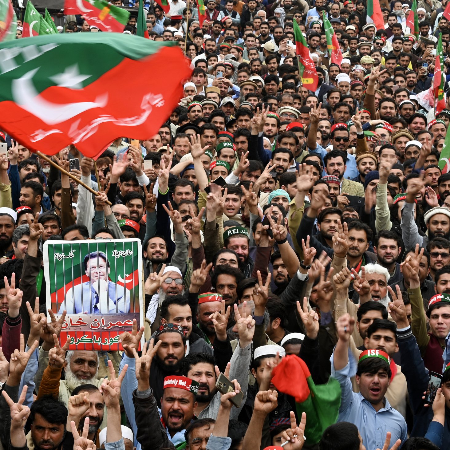 تصویر نشان‌دهنده‌ی تجمع بزرگ مردمی است که در یک رویداد سیاسی شرکت کرده‌اند. افراد در این جمعیت با پرچم‌ها و شعارهای مختلف از یک شخصیت سیاسی حمایت می‌کنند. برخی از آنها تصاویر شخص مورد نظر را در دست دارند و به نشانه حمایت، دست‌های خود را بالا برده‌اند. جو حاکم بر جمع، پرشور و هیجان‌انگیز به نظر می‌رسد.