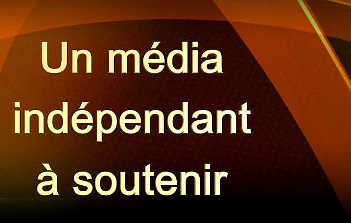 L'image présente un fond aux teintes orangées avec un motif graphique moderne. Le texte est mis en avant, indiquant "Un média indépendant à soutenir". Le style de l'écriture est clair et sobre, ce qui met en valeur le message d'encouragement pour soutenir un média indépendant.
