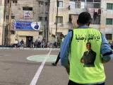 31 mars 2024 dans le quartier de Moharram Bey à Alexandrie. Le portrait tout sourire du député de la circonscription, sponsor distant de la compétition.