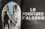Une silhouette en noir dans un passage, avec un titre évoquant l'Algérie.