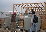 Installation des cuves pour la fabrication du biogaz