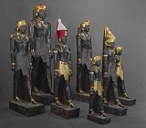 Copie des sept sculptures des cinq pharaons de Napata : Taharqa, Tanouetamani, Senkamanisken, Anlamaniet, Aspelta