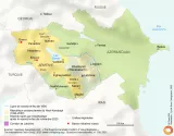 Carte du Haut-Karabakh, montrant limites et zones de conflit entre Arménie et Azerbaïdjan.