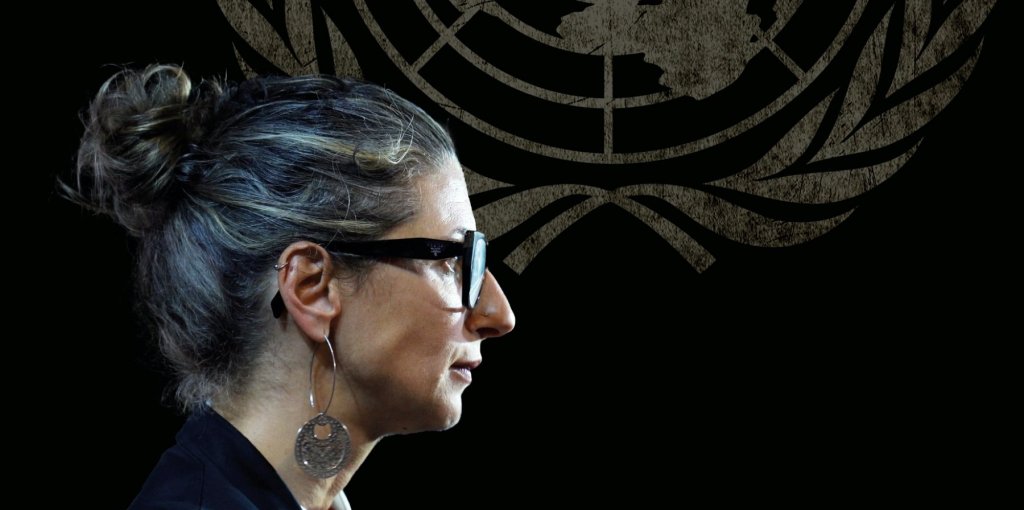 Francesca Albanese. Affiche du documentaire Disunited Nations de Christophe Cotteret (2025)